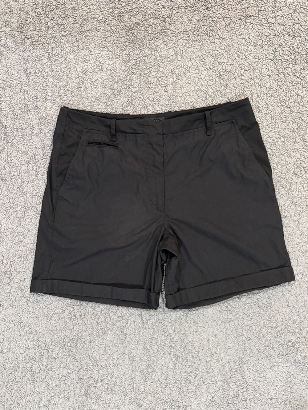 rag & bone Black Rolled-Hem Bermuda Shorts